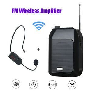 Digital 15W Voice Amplifier Portable LoudSpeaker Rechargeable+FM Mic for Meeting