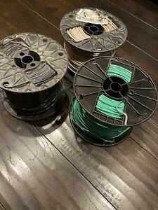 3- 500FT SOLID WIRE- White Black-Green Brand New. LOCAL PICKUP
