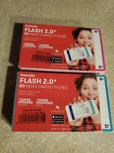 Hamelin Index Cards Flash 2.0 3X5  80ct Lot of 2 Scribzee pink fushia Teal blue