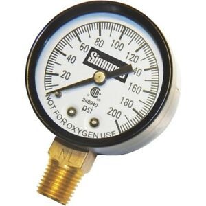 200PSI 1/4&#034; Simmons Mfg. Low Lead Pressure Gauge