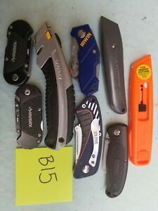 8 BOX CUTTERS UTILITY KNIFE LEATHER ROOFING  LOT B15