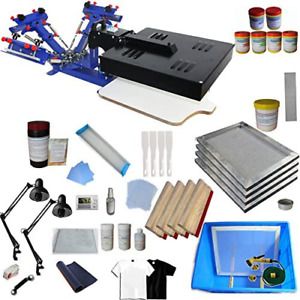 3 Color 1 Station Screen Press Equipped With Dryer Screen Printing Start Kit - 0
