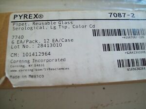 NEW BOX of 6 Pyrex Glass Volumetric  Pipettes 2ml - 7087-2 - lot #1