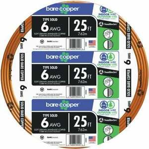 Southwire 25 Ft. 6AWG Solid Bare Ground Wire 10638525  - 1 Each