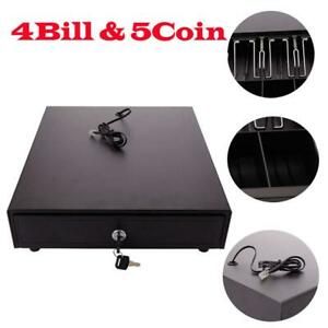 4Bill &amp; 5Coin Cash Drawer Box Works Compatible Epson/Star POS Printers + RJ-11