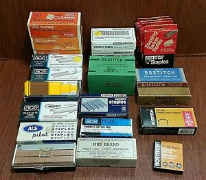 NOS Big Lot Vtg BOSTITCH &amp; ACE Staples New &amp; Partial Boxes Asstd Sizes Wholesale