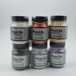 Jacquard Pearl-Ex Non-Toxic Powder Pigment Set, 0.75 oz Bottle 6 Color Set