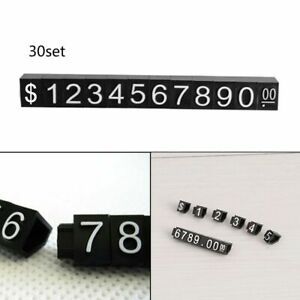 Plastic Cubes White Black Adjustable Number Label Tag Price Retail Shop 30 set
