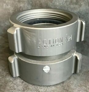 Aluminum Fire Hose Thread Adapter, 2.5&#034; F.NST Swivel x 2.5&#034; F.NST Rocker Lug