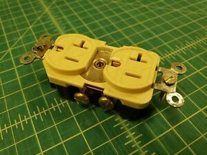 Arrow-Hart - Heavy Duty Industrial 20A Duplex Receptacle - Ivory - NOS