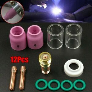 Kit TIG Welding Torch # 10 Heat Glass Cup 702079 O-Rings 12pcs Stubby New
