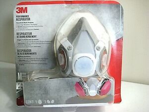 NIB- 3M Performance Respirator - Size Medium w/2 Cartridges Expiration 12/2024