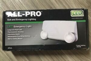 LED Emergency Light Universal J-Box Adjustable Heads Hardwired White Plastic