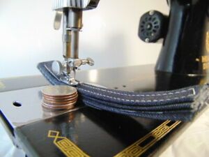 INDUSTRIAL STRENGTH HEAVY DUTY SINGER 201K SEWING MACHINE, DOUBLE BELTING  WOW