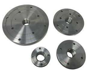 Maxwood 2&#034;, 3&#034;, 4&#034; &amp; 6&#034; Steel Wood Lathe Face Plate set, 1&#034; x 8tpi Threaded New