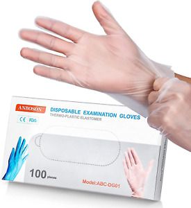 Disposable Gloves - 100 PCS Latex Free Plastic Glove Waterproof Durable for Hous