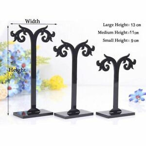 Acrylic Black Earrings Holder Display Stands Detachable Different Height