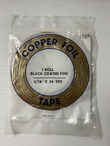 Copper Foil Tape - 3/16&#034; x 36 Yds. - Black Coated Foil