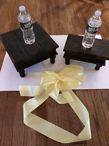 rustic miniature retail display tables