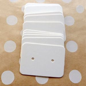 200Pcs White Earring Card Holder Paper Cards Accessories Display Rack Durable