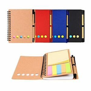 Kraft Spiral Mini Notebooks Notepads Note Book Pad with Sticky Notes