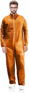 AMAZING Disposable Coveralls 68&#034; Long. Pack of 5 Orange Adult Industrial PPE 40