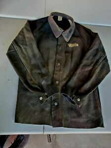 Good Condition Lincoln Electric K2989-M Heavy Duty Leather Welding Jacket Medium