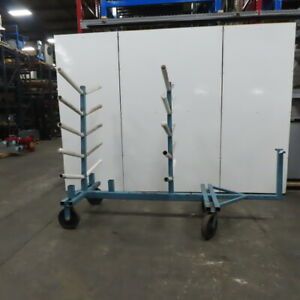 Cantilever Steel Rack Double Sided 120&#034; x 52&#034; x 84&#034; Material Storage W/Wheels