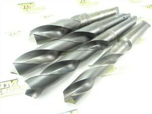 LOT OF 4 HEAVY DUTY HSS 5MT DRILLS 1-17/32&#034; TO 2-1/4&#034; DIA C-L PTD