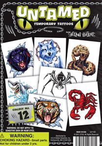 250 Animal Tattoos in 1&#034;  1.1&#034; Acorn Capsules Bulk Vending Machine Toys
