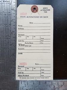 Alteration Tags Qty 100 Perforated Merchandise Price Manila Claim Ticket 2 Part