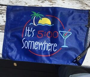 Parrot head   flag Banner Decor Its 5:00 somewhere12x18 Boat bar tiki  2 sided