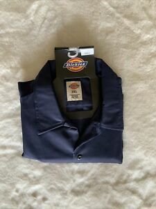 DICKIES #1574NV Short Sleeve Work Shirt Twill Navy Men&#039;s Size 2XL XXL NWT!