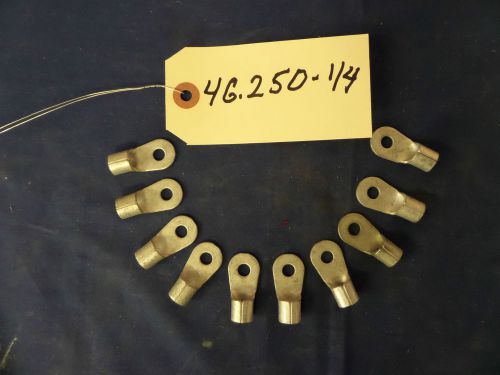 10) 4 Gauge Battery / Welding / Electrical Cable Tinned Copper Lugs .250 1/4&#034;