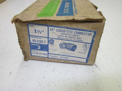 Lot of 2 general signal 4q-4150t liquid tight connector 1-1/2&#034; *new in a box* for sale