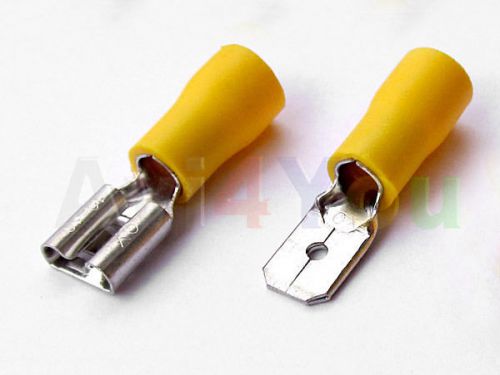 20x 6.3mm 0.25&#034; crimp terminals 12-10 awg insulated spade for sale