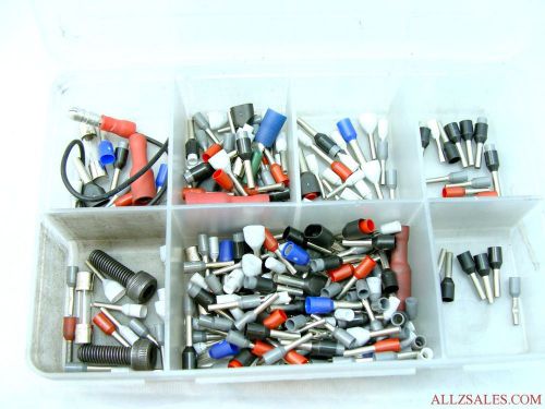 Box of Small Crimp Cable Wire Connectors + 2 speaker wires