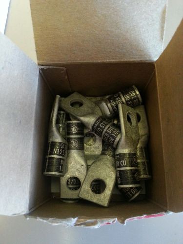 Burndy YA26LBOX 2/0 single barrel, 3/8&#039;&#039; hole compression crimp lug box of 13