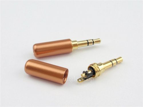 Orange 3.5mm 3 pole male repair earphones jack plug connector audio soldering for sale