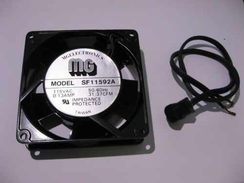 Axial fan mg electronics sf11592a 115v ac 130ma 92mm x 25mm aluminum - used for sale