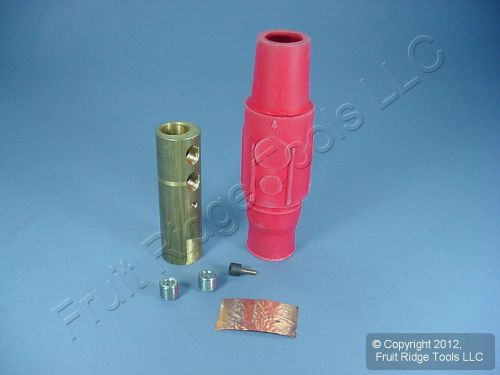 New leviton red 17 series ect female cam plug double set screw 690a 600v 17d23-r for sale