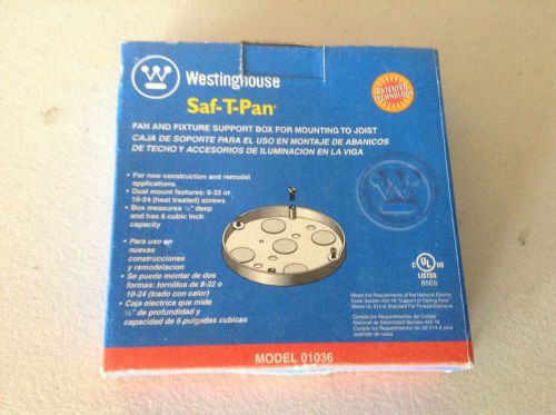 Westinghouse #01036 Saf-T-PAN Fan - Fixture Support Box For Mounting To Joist