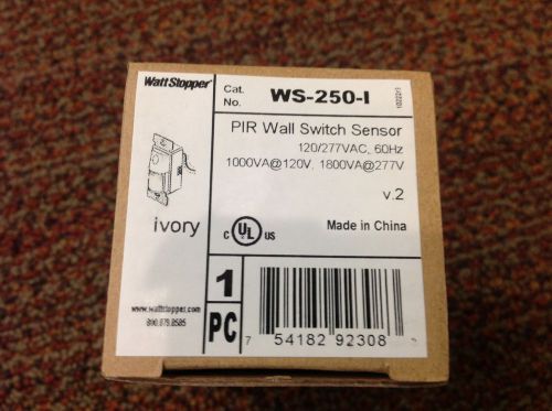 WATT STOPPER WS-250-I Occupancy Sensor, PIR, 800/1200W, Ivory 120/277 v.