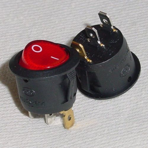 +- Round Rocker Switch 6A 250V 10A 125V AC RED Lamp e1