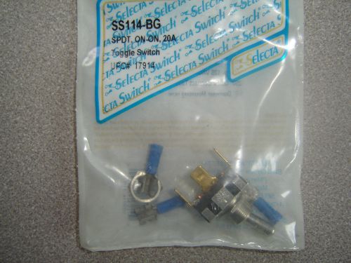 Ss114-bg selecta toggle switch spdt 125v 20amp / 250v 10amp on-on nos for sale