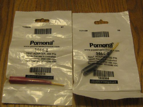Pr.-Pomona Banana Jack Test Adapter,.093 Pins(1-3565-0-Black/1-3565-2-Red)