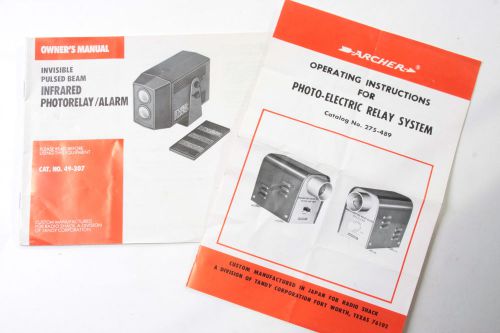 Archer tandy photo electric relay ir alram instruction owner manual - used a15 for sale