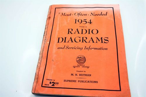 Vintage Most-Often-Needed 1954 Radio Diagrams &amp; Servicing Information Book VOL14