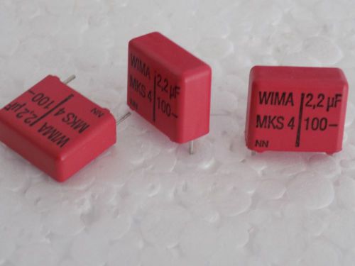 12x WIMA MKS4 2.2uF 100V 10% 15mm Polyester Capacitor