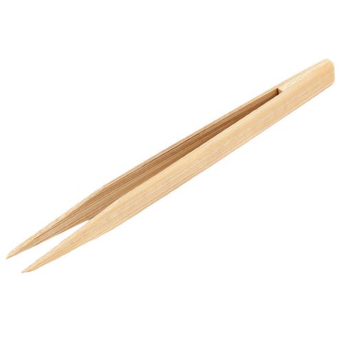 Wood Color Bamboo Anti-static Pointed Tip Straight Tweezer